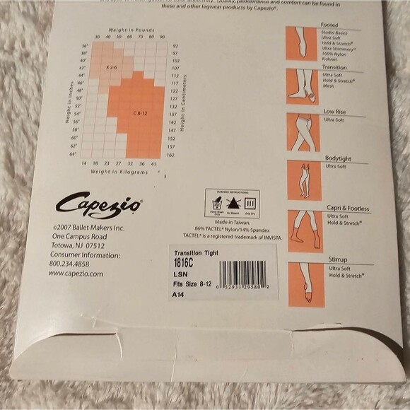 NEW Capezio Ultra Soft Transition Tights 1816C LSN Light Suntan Child Size 8-12 - Picture 3 of 7